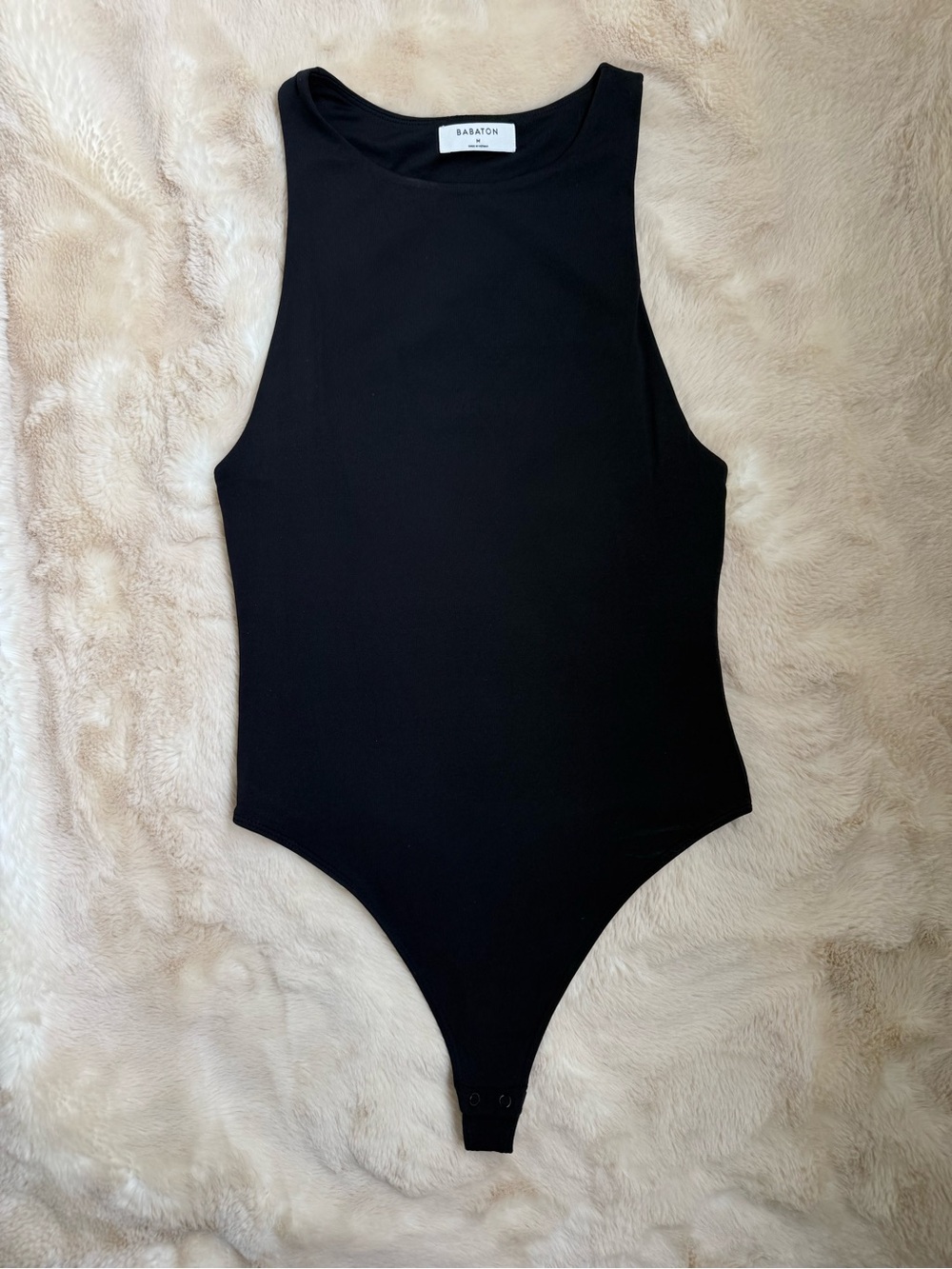 Babaton Black Sleeveless High-Neck Bodysuit